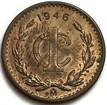 1946 Mo Mexico Centavo Coin Mexico City Mint Condition Uncirculated - £5.44 GBP