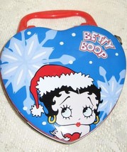 Tin-Betty Boop-Heart Shaped Hinged Tin-Winter Theme-2001 - $11.00