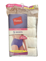 Hanes White Ultra Plush Tagless Briefs 4 Pack, Women&#39;s Size 12, New - £6.10 GBP