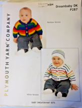 Plymouth Knitting Pattern P287 Dreambaby DK Baby Cardi, Hat &amp; Helmet NB-24months - $2.47