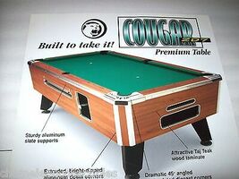 Valley Cougar Pool Table Wall POSTER 1998 Original Table Billiards Art 2... - $17.00