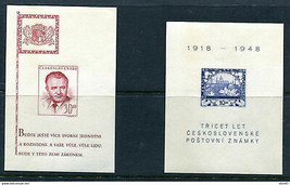 Czechoslovakia 1948 2 Souvenir Sheet MNH Gotwald Mi Block 10-11  12812 - £7.78 GBP