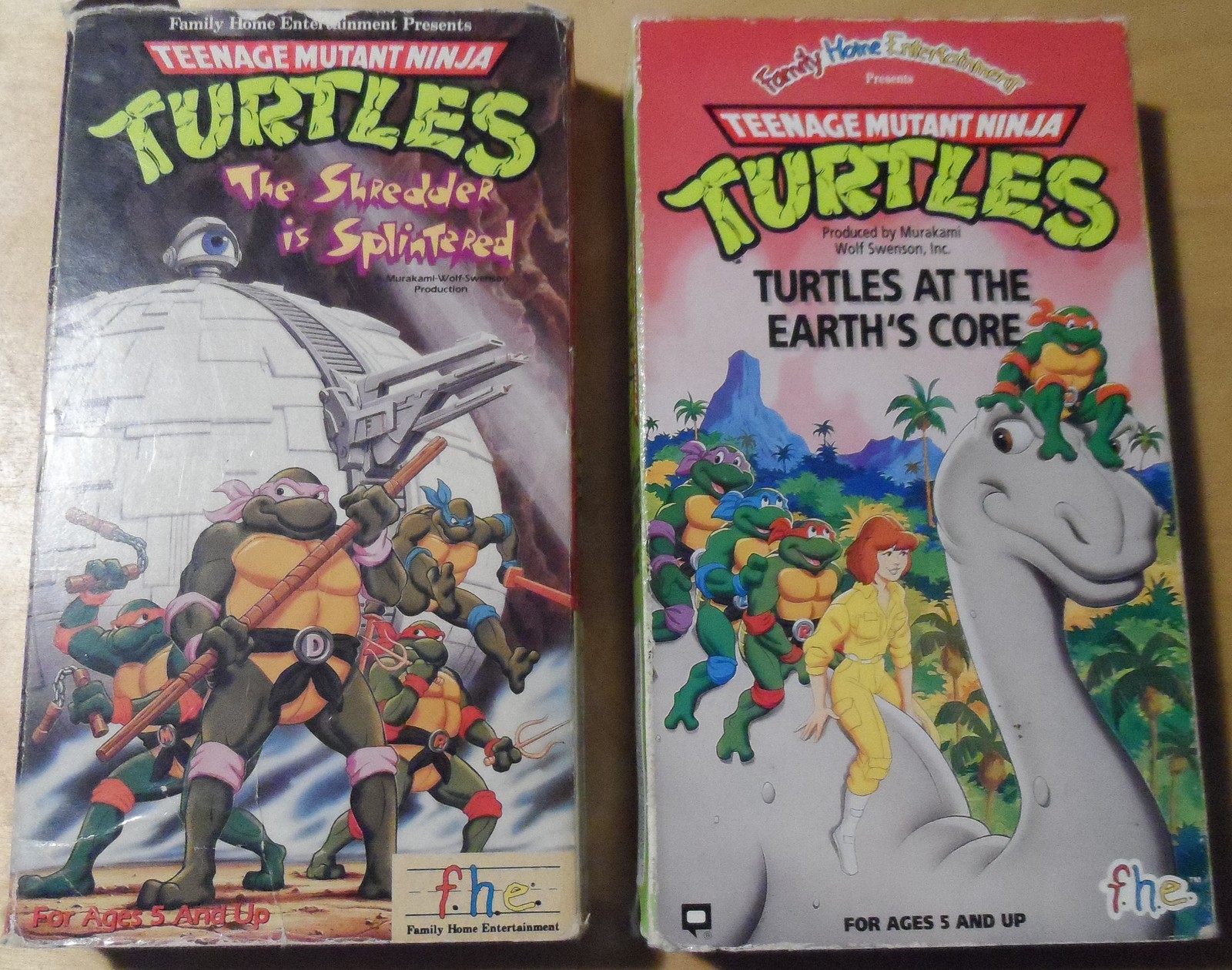Teenage Mutant Ninja Turtles 2 1988 VHS Movies Earth&#39;s Core + The Shredd... - $14.77