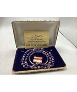 Vintage Monaco PERLAS D&#39;espagna Blue Pearl Necklace &amp; Bracelet in case - $46.43