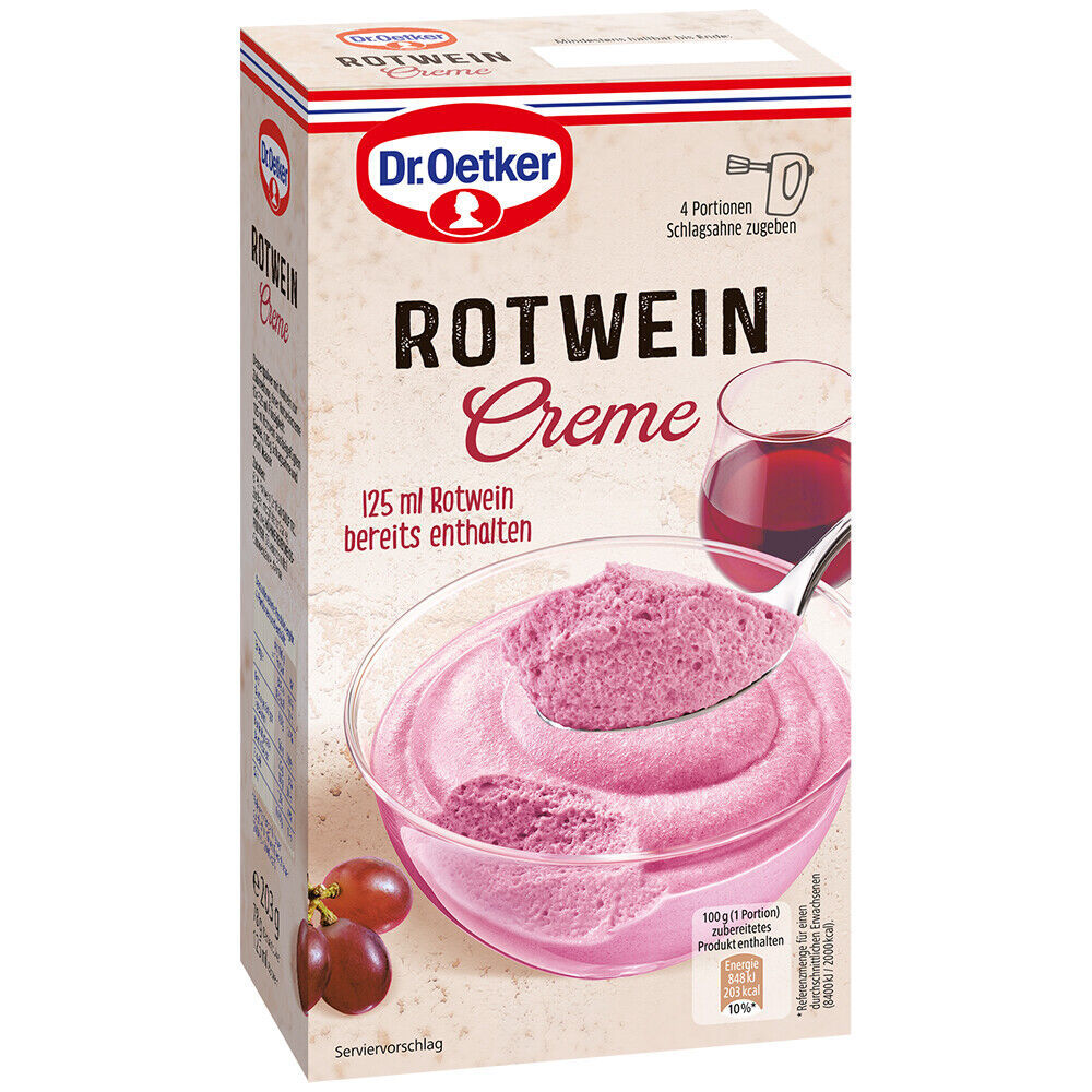 Dr.Oetker Rotwein Creme - Red Wine Cream - 1 box -Made in Germany- FREE SHIPPING - £11.30 GBP