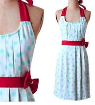 Anthropologie Lots o Dots Apron Turquioise Optional Bow Shower Wedding M... - $39.35