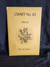 Vtg rare Babs Fuhrmann petit point Chart No. 63 Thistles 142x167 - $24.24