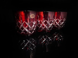 AJKA Arabella Double Old Fashion Red Glasses Set of 3