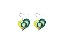 An item in the Sports Mem, Cards & Fan Shop category: NCAA Oregon Ducks Swirl Heart Earrings