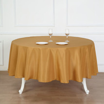 10 Gold 90&quot;&quot; Round Polyester Tablecloths Wholesale Wedding Decorations Supplies  - £139.17 GBP