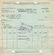 New York Ny ~ Yuban COFFEE-522 5th Avenue ~1930 Billhead - £7.49 GBP