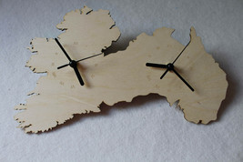 Unique Bespoke Ireland and Australia Connected Country Shape Wall Clock Handmade - £26.99 GBP