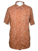 Patagonia Shirt Men&#39;s Medium Orange Short Sleeve Outdoors Casual Button Up - £17.78 GBP