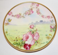 HAVILAND LIMOGES FRANCE HAND PAINTED BERTON PINK FLORAL &amp; GARLAND 8 3/4&quot;... - £31.25 GBP