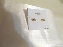 Department Store 3/16&quot; Gold Tone Crystal Stud Earrings J606 - $11.51