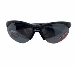 Virage Mens Sport Sunglasses Shiny Black Semi Rimless Mirror Lens Nwt - £7.67 GBP