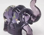Vintage Lenox Fenton 4&quot; Elephant Purple Figurine Hand Painted PB179 - $59.99