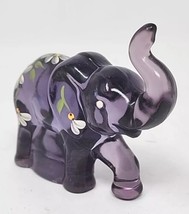 Vintage Lenox Fenton 4&quot; Elephant Purple Figurine Hand Painted PB179 - £47.18 GBP