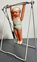 Gymnasts Trapeze Toy Doll Celluloid Wind Up Japan Mechanical Toy Vintage - £47.07 GBP