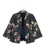 Chicos Black Label Size 00 XS Floral Jacket Lined Multicolor 3/4 Sleeves - $545.80 MXN