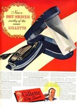 Gillette Dry Shaver Full Page Magazine Ad 1930's  - £7.75 GBP