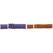 de Beer Purple Crocodil &amp; Brown Ostrich Grain Leather Grain Watch Band,Kit - £34.09 GBP