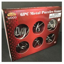Metal Puzzles Game 6 Piece By Real Wood Games For Ages 5+ Make A Great G... - $11.97