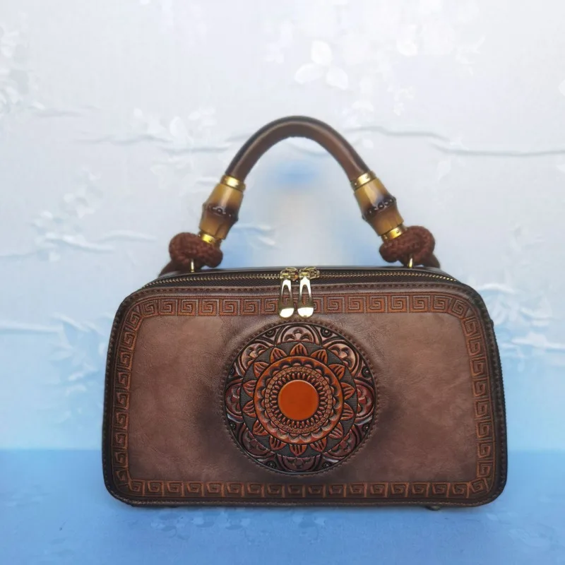  High Quality Handmade Shoulder Bags For Women  Bag Retro Totem Embossing Women&#39; - £52.15 GBP