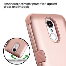 For Lg Stylo 3 / Stylo 3 Plus - Hard&amp;Soft Hybrid Shockproof Armor Case Rose Gold - £15.31 GBP