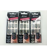 3 x KISS Dress 28 Nail Polish Strips 56702 KDS04 Geometric Shapes Peplum - $12.99