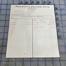 Vintage Receipt Merchants &amp; Planters Bank Burkeville Texas Newton County... - $11.54