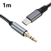 1m USB-C Male to 3.5mm Male Audio Adapter Cable Braided Headphone Car St... - $6.92