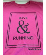 New Balance Love &amp; Running Pink S/S T Shirt Women&#39;s M - £10.04 GBP