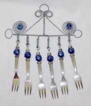 Stainless Steel Beaded 3 Prong Appetizer Cocktail Forks 6pc Set Serving ... - $19.99