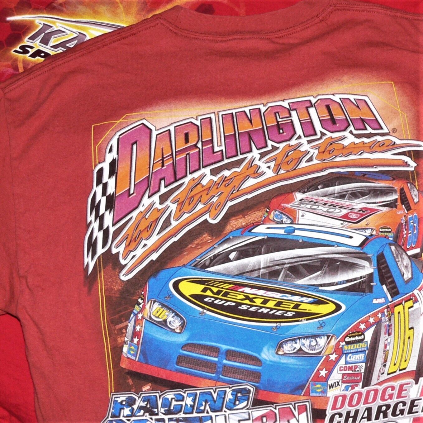 Primary image for LOT OF 2 NASCAR T-SHIRTS ~ DODGE CHARGER 500 &  KANSAS SPEEDWAY ~ Sz L / Large