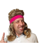 Mullet Wig 80s Rocker Long Blonde Brown Party Tennis Costume Pink - €14,66 EUR