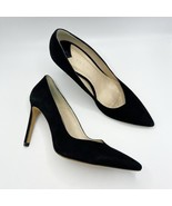 SANDRO Daphnee V-Cut Black Suede Leather Pumps High Heels Size 40 EU - $2,525.16 MXN