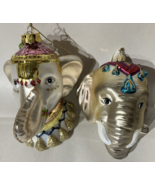 (2) Christmas Ornaments Elephant Animals Ornament Blown Glass - €30,17 EUR