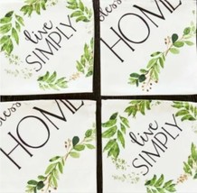 Set Of 4 Same Fabric Printed Napkins (18&quot; X 18&quot;) Live Simply, Bless This Home,Lk - £12.85 GBP