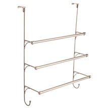 Franklin Brass Over The Door Triple Towel Rack with Hooks, Satin Nickel ... - $29.99