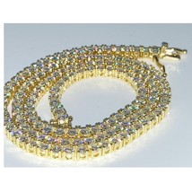 18k Plata Bañada en Oro Real Moissanita Tenis Cadena 18” 20” 22” 24” 3mm - £311.01 GBP+