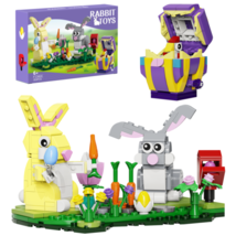 Cute Rabbit with Base Model for Easter Bunny Decoration Building Blocks Toy Gift - £33.61 GBP