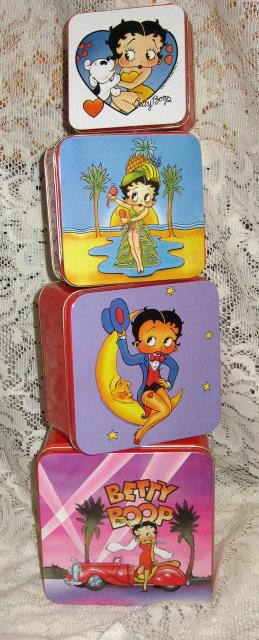 Tins-Betty Boop- Nesting/Storage Tins- Descending Sizes- Set of 4-1980's - $20.00