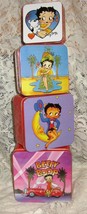 Tins-Betty Boop- Nesting/Storage Tins- Descending Sizes- Set of 4-1980&#39;s - £15.92 GBP