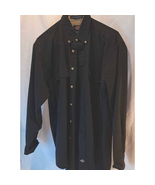 Dickies Men&#39;s Button Down Shirts Black Long Sleeve Collar Pockets M - $21.81 CAD