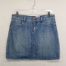 J Crew Womens Stretch Denim Skirt Size 4 Medium Wash Blue Jean Pockets - £21.74 GBP