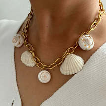 18K Gold-Plated Seashell Chain Link Necklace - $16.32
