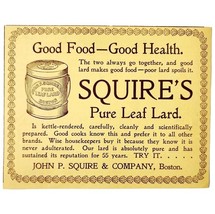 Squire&#39;s Pure Leaf Lard 1897 Advertisement Victorian Baking Boston ADBN1ooo - $372.61 MXN