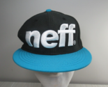 neff black aqua blue embroidered hat cap one size fits most snapback fla... - $12.86