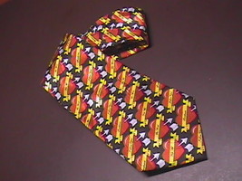 Keith Daniels Neck Tie Black Background with Repeating Red Valentine Hearts - $10.99